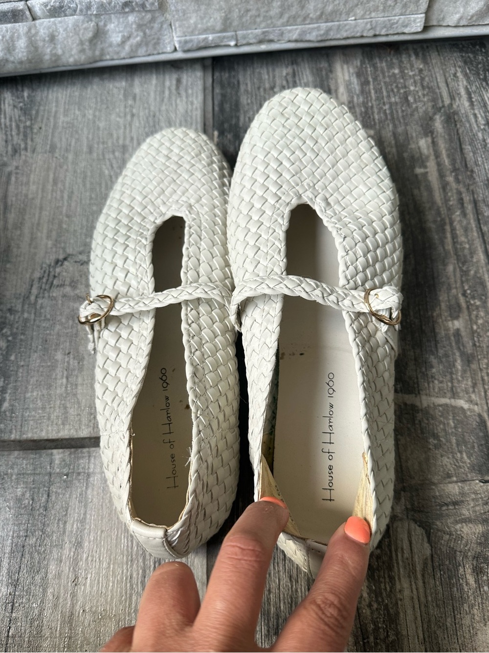 House of Harlow 1960 Cream Woven Women's ballet flats. Very trendy. Size 8.5 - Picture 7 of 10